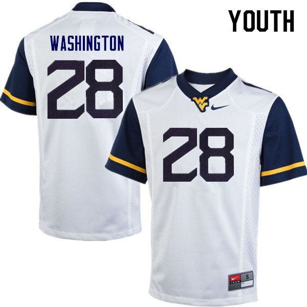NCAA Youth Keith Washington West Virginia Mountaineers White #28 Nike Stitched Football College Authentic Jersey JI23N33ER